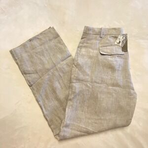 J Crew Essential Wide Leg Pant Linen Blend Beige Size 00 BW528